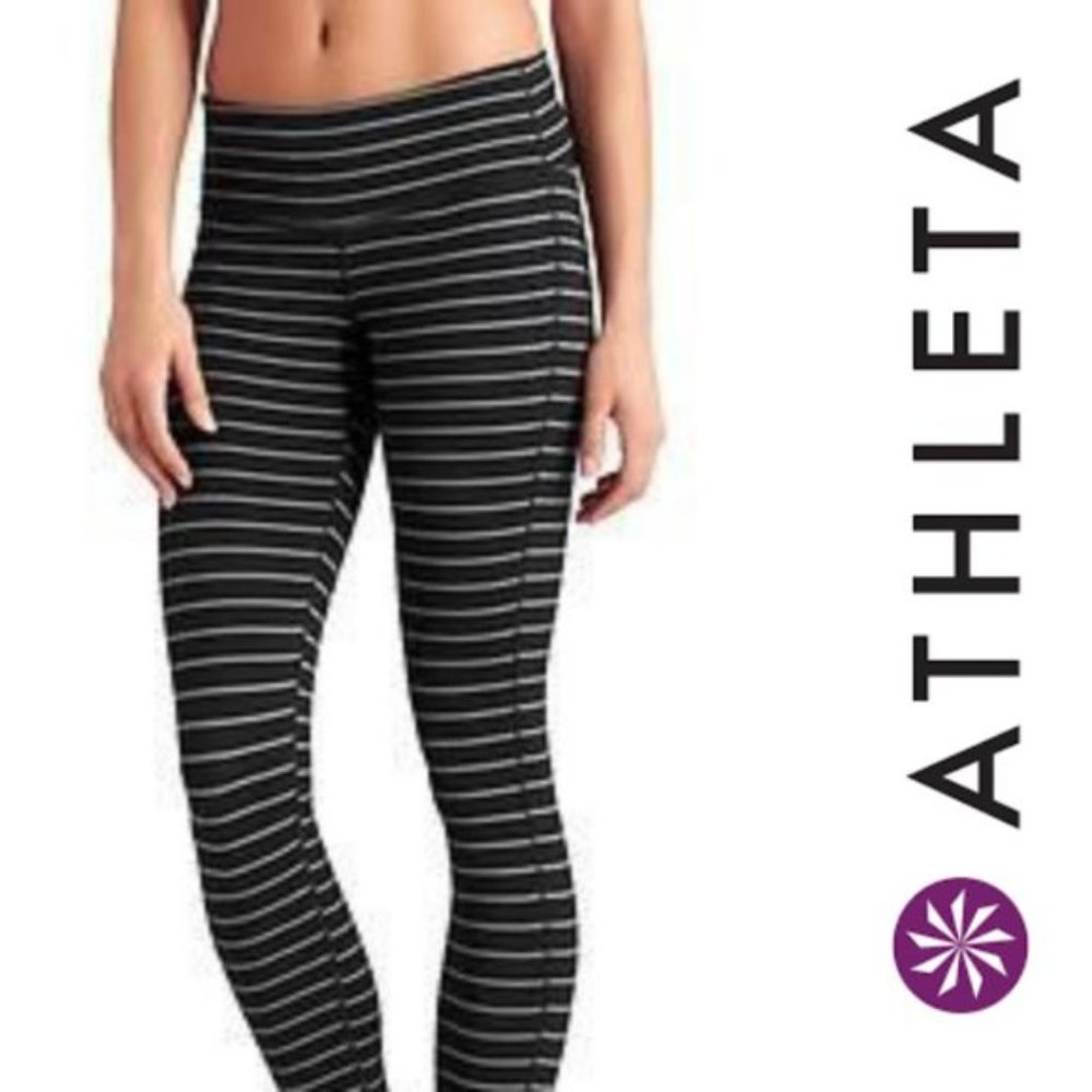 Athleta Chaturanga Stripe Capri Leggings Size- XS